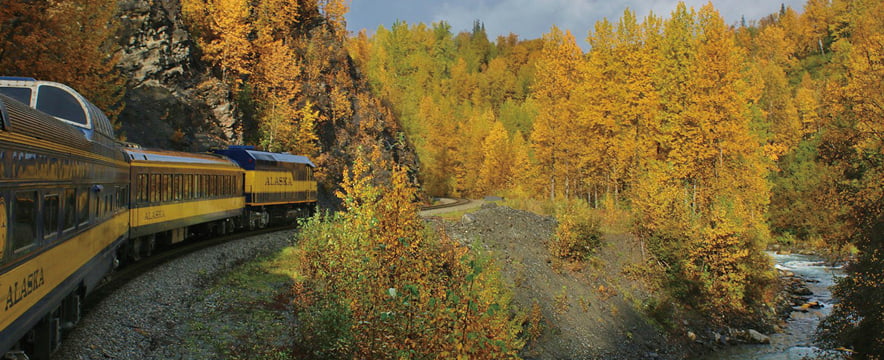 アラスカ鉄道 展望⾞内