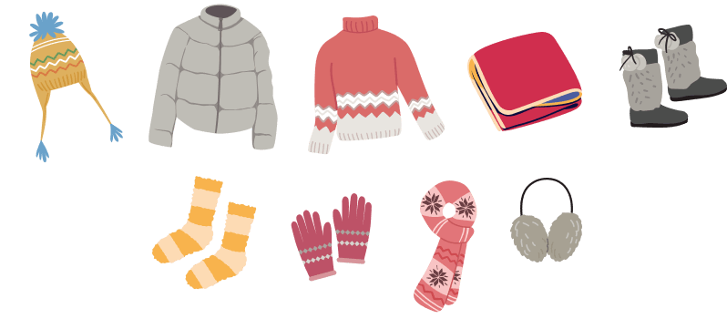 オーロラ観賞の服装 冬(9月〜3月)